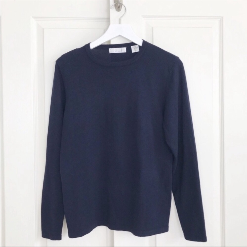 TSE navy blue silk cashmere sweater